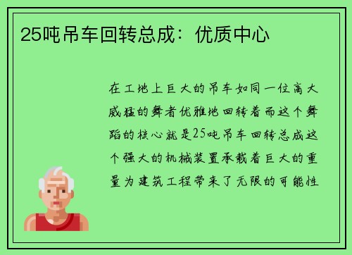 25吨吊车回转总成：优质中心